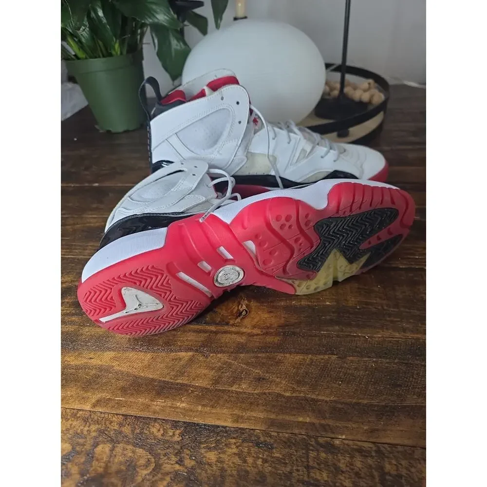 Jordan Jumpman Two Trey sneakers in a white, black, and gym red colorway Size 11